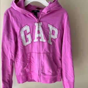 GAP Bright Pink Full-Zip Hoodie with White Logo size XL
